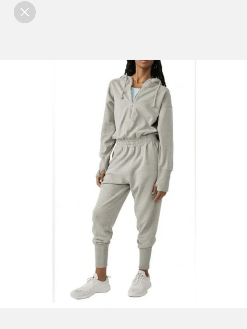 FP Movement by Free People Jumpsuit Womens Medium  Heather Gray Hooded